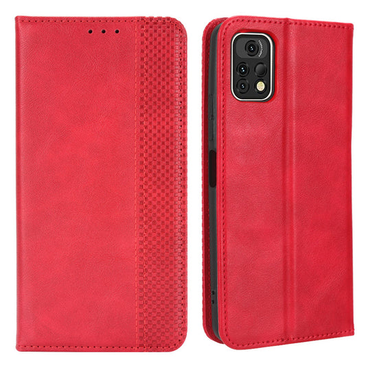 For Umidigi A13 Pro Vintage PU Leather Folio Flip Cover Magnetic Absorption Stand Wallet Phone Case