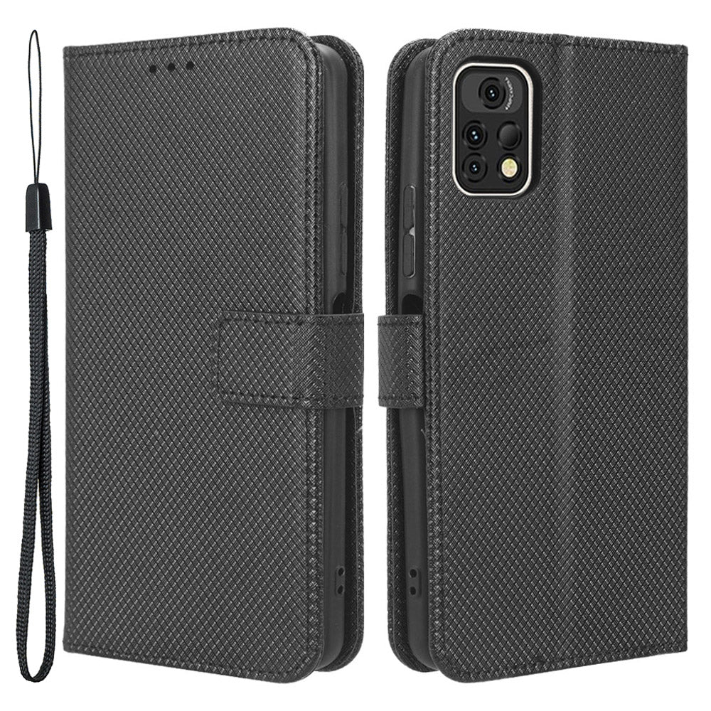 For Umidigi A13 Pro Phone Case Wallet PU Leather Diamond Texture Stand Flip Folio Cover