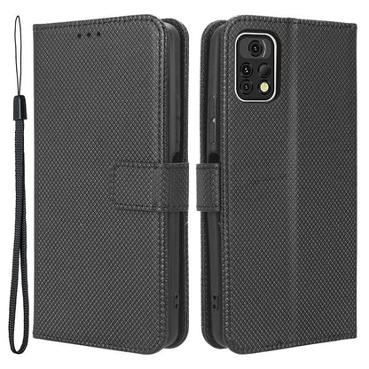 For Umidigi A13 Pro Phone Case Wallet PU Leather Diamond Texture Stand Flip Folio Cover