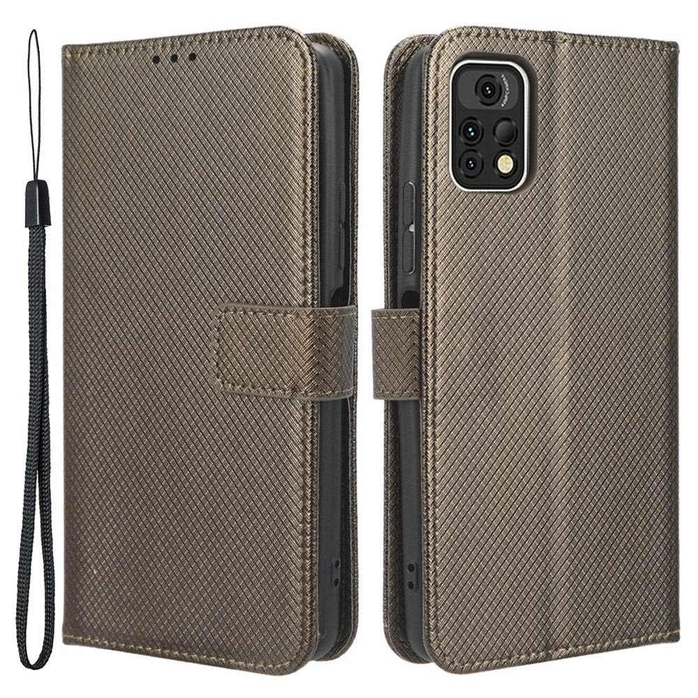 For Umidigi A13 Pro Phone Case Wallet PU Leather Diamond Texture Stand Flip Folio Cover