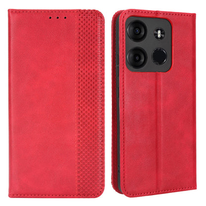 For Tecno Spark Go 2023 4G Vintage PU Leather Magnetic Flip Cover Stand Wallet Phone Case