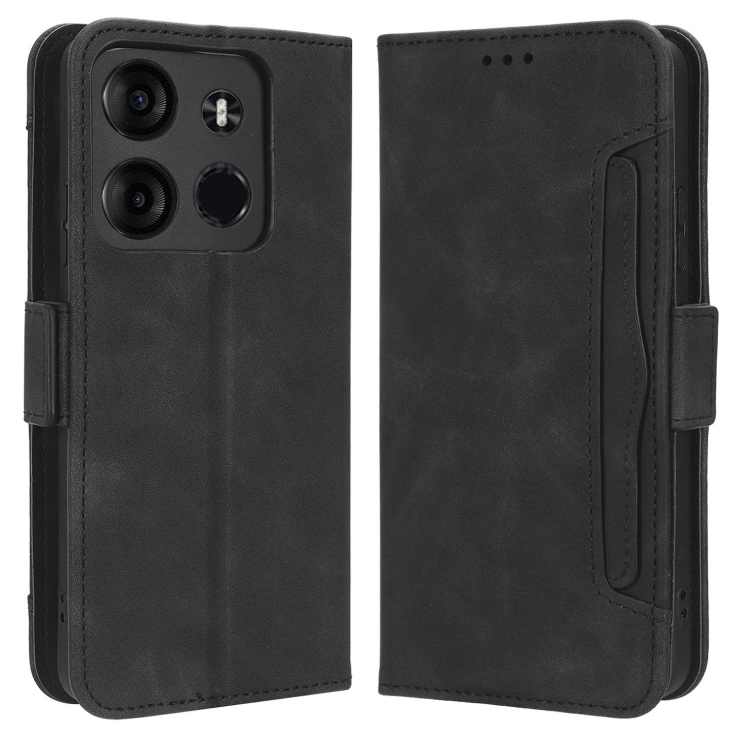 For Tecno Spark Go 2023 4G Wallet Case with Multiple Card Holder PU Leather Stand Flip Phone Cover