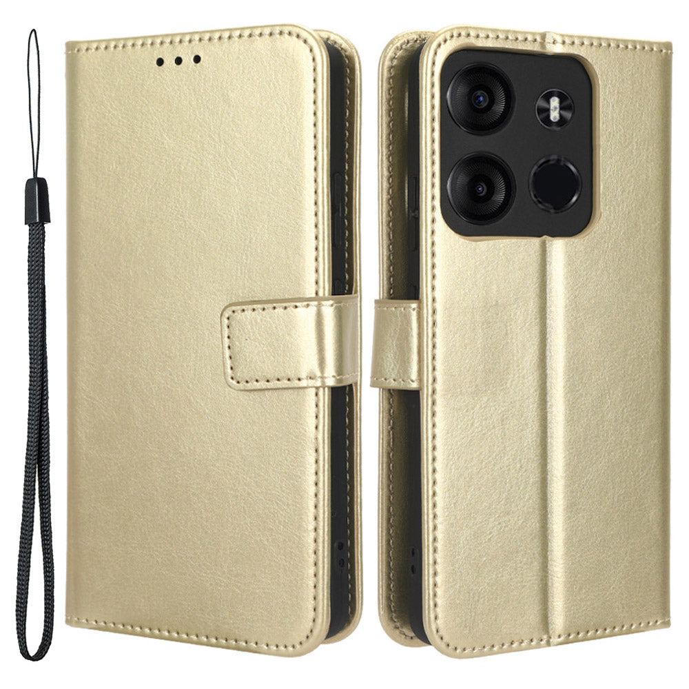For Tecno Spark Go 2023 4G PU Leather Wallet Phone Case Crazy Horse Texture Flip Stand Cover