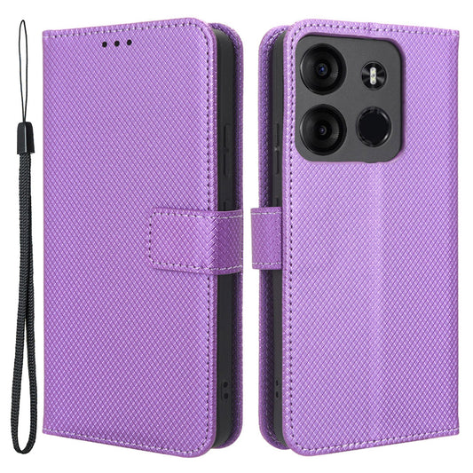 For Tecno Spark Go 2023 4G Flip Wallet Case PU Leather Diamond Texture Stand Magnetic Phone Cover