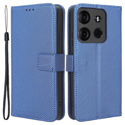 For Tecno Spark Go 2023 4G Flip Wallet Case PU Leather Diamond Texture Stand Magnetic Phone Cover