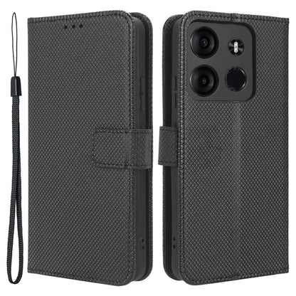 For Tecno Spark Go 2023 4G Flip Wallet Case PU Leather Diamond Texture Stand Magnetic Phone Cover