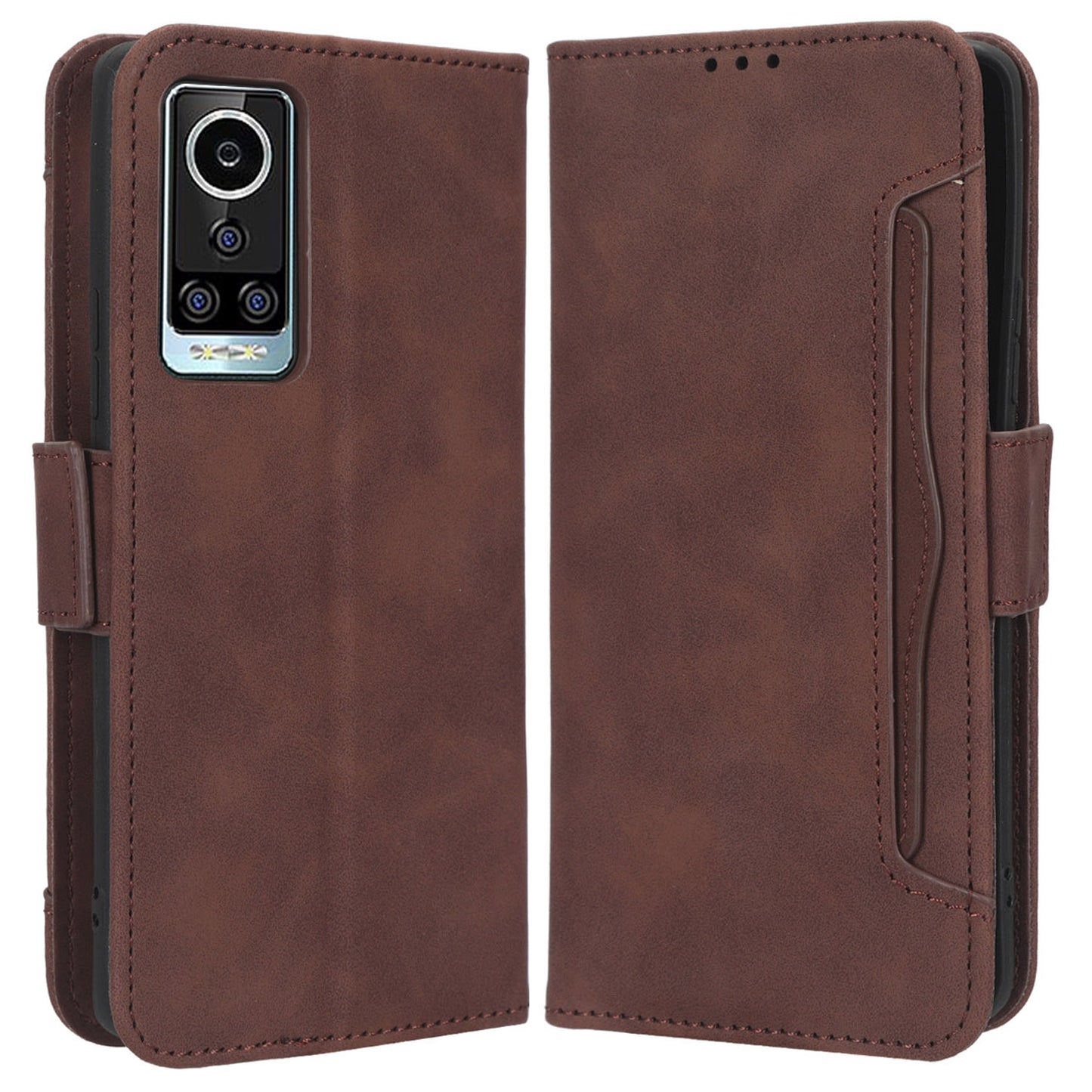 For BLU Bold N2 PU Leather Phone Stand Cover Multiple Card Slots Anti-drop Wallet Case