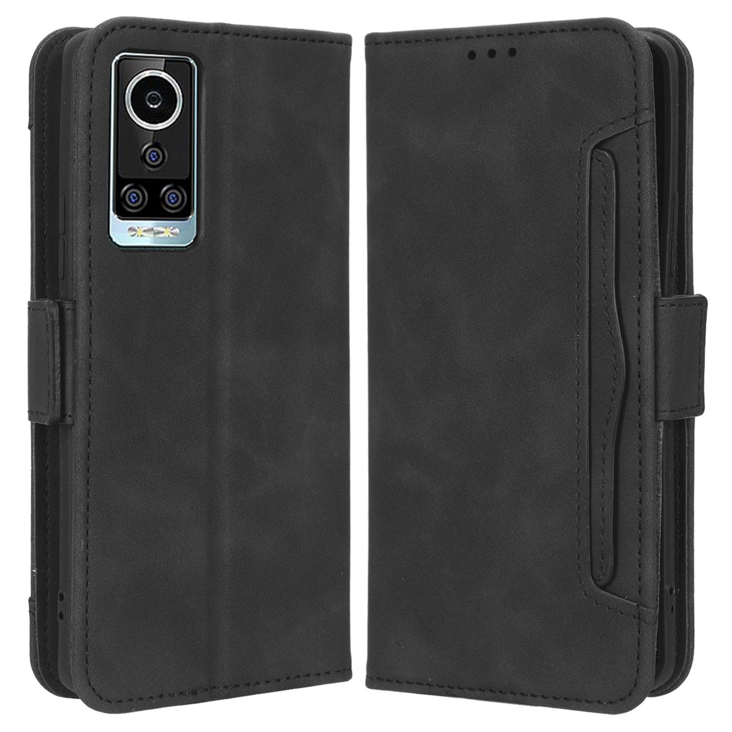 For BLU Bold N2 PU Leather Phone Stand Cover Multiple Card Slots Anti-drop Wallet Case