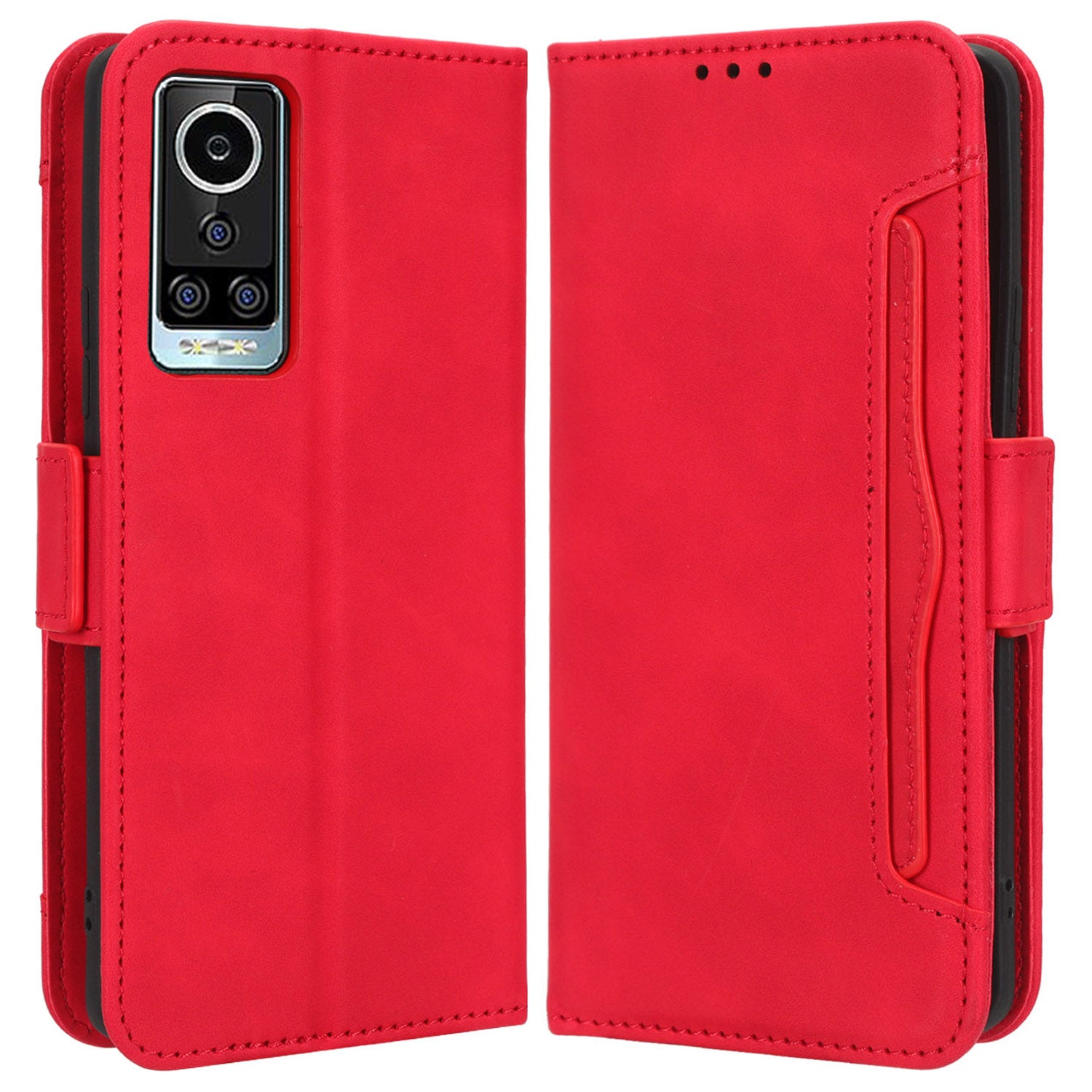 For BLU Bold N2 PU Leather Phone Stand Cover Multiple Card Slots Anti-drop Wallet Case