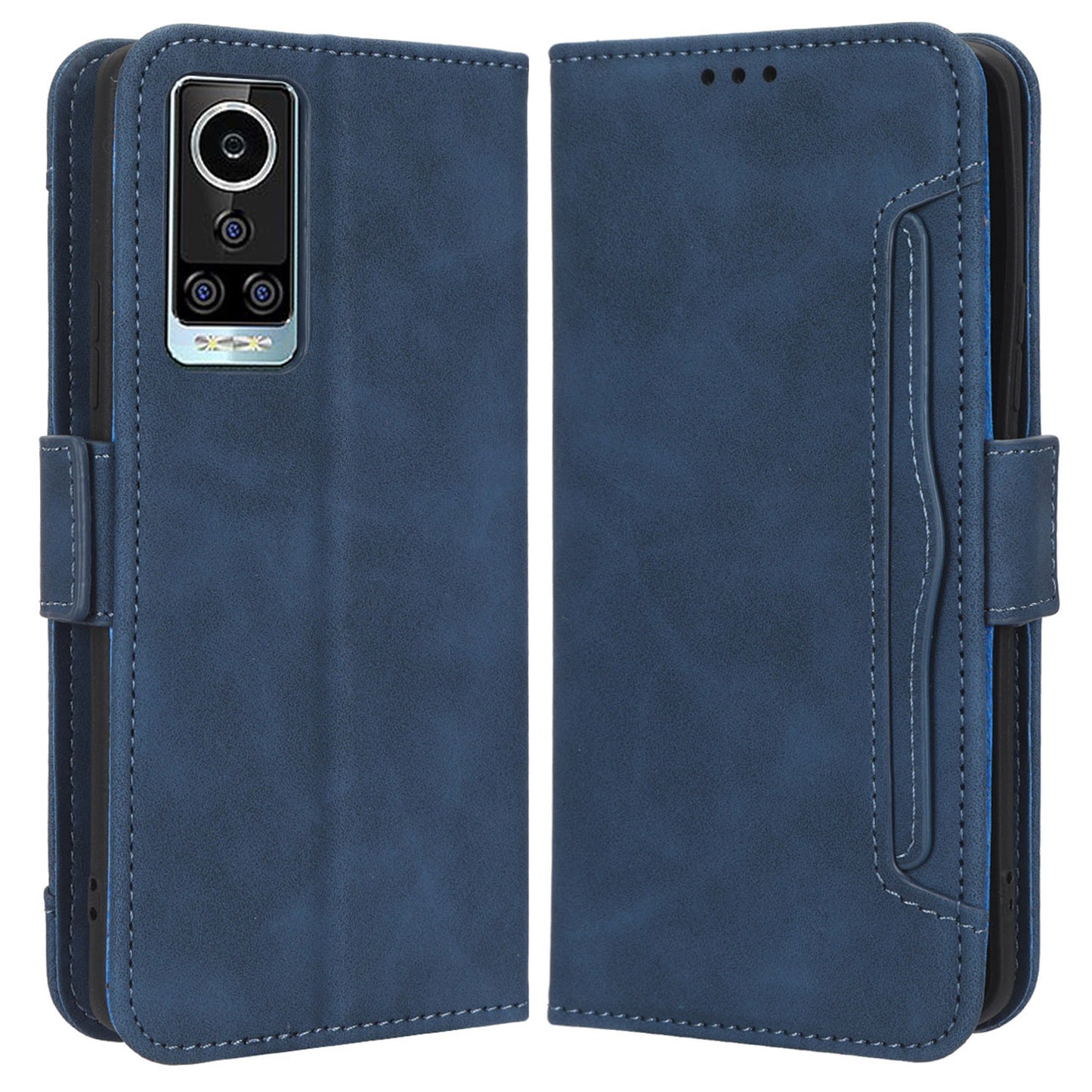 For BLU Bold N2 PU Leather Phone Stand Cover Multiple Card Slots Anti-drop Wallet Case