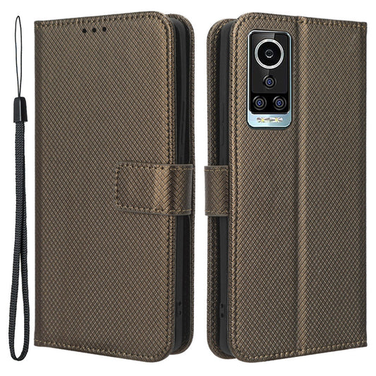For BLU Bold N2 PU Leather Wallet Shockproof Cover Diamond Texture Phone Stand Case