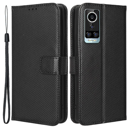 For BLU Bold N2 PU Leather Wallet Shockproof Cover Diamond Texture Phone Stand Case