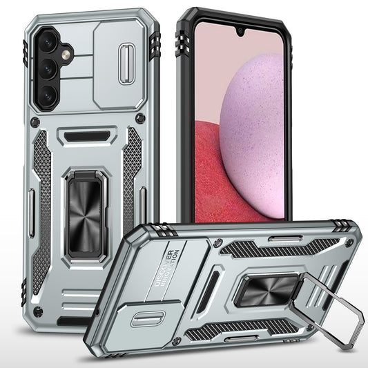 Armor Series Anti-scratch Phone Case for Samsung Galaxy A34 5G Kickstand Phone Cover with Slide Camera Protector
