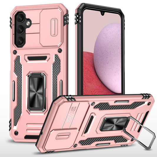 Armor Series Anti-scratch Phone Case for Samsung Galaxy A34 5G Kickstand Phone Cover with Slide Camera Protector