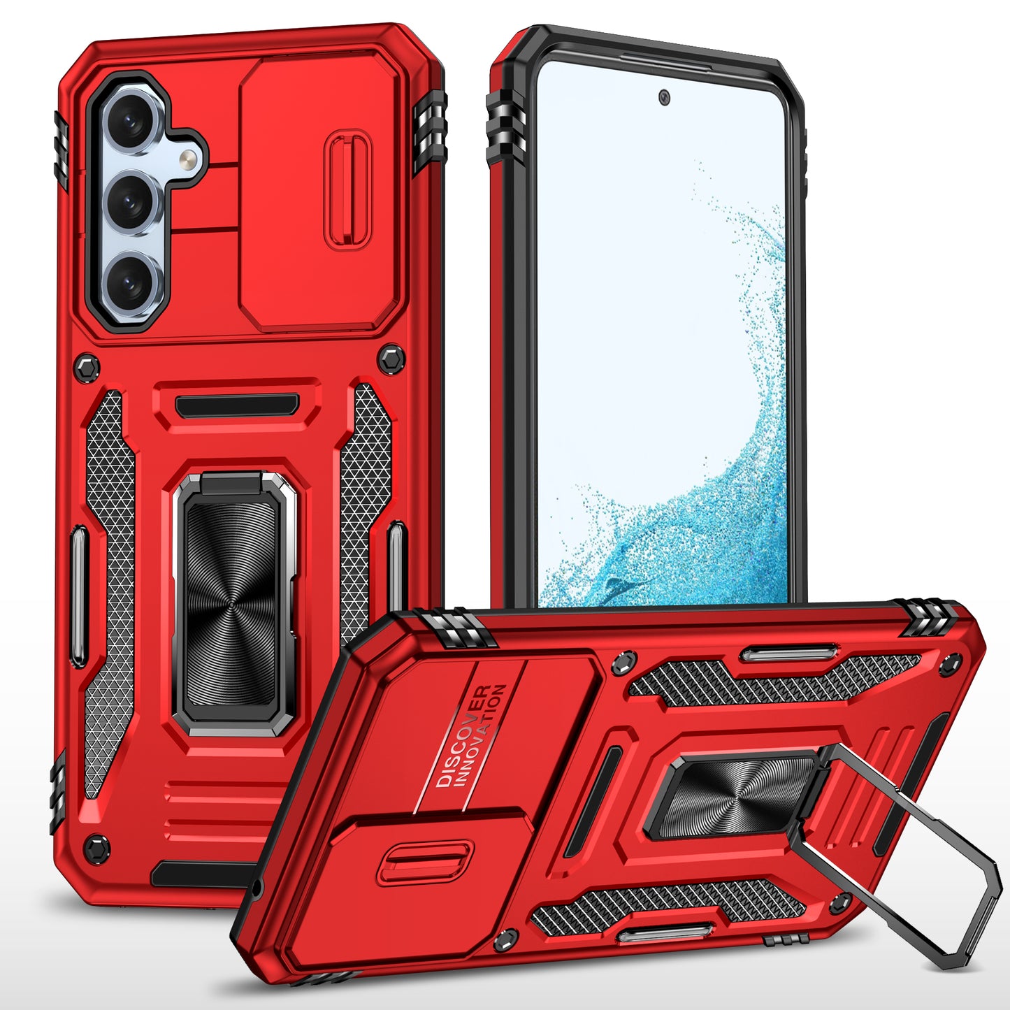 Armor Series Phone Case for Samsung Galaxy A54 5G , PC + TPU Shockproof Phone Cover Kickstand