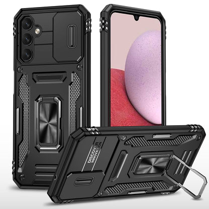For Samsung Galaxy A14 4G / 5G Armor Series Anti-drop Phone Case PC + TPU Mobile Phone Back Cover Kickstand
