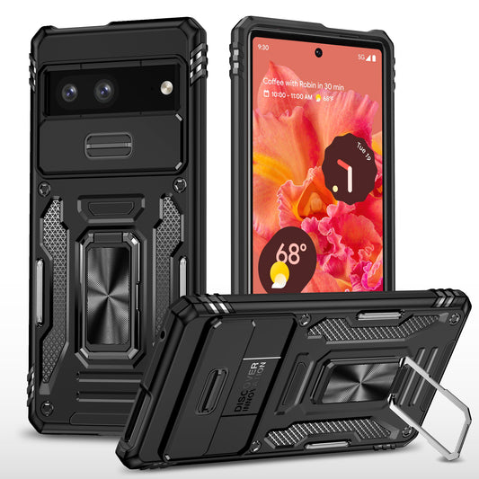 Shockproof Phone Case for Google Pixel 7a , Armor Series PC + TPU Protective Back Cover Kickstand