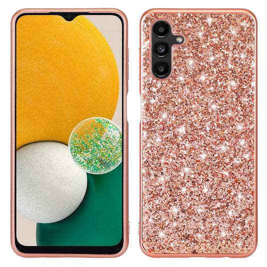 For Samsung Galaxy A34 5G Glitter Phone Case TPU Frame Hard PC Back Electroplating Phone Cover