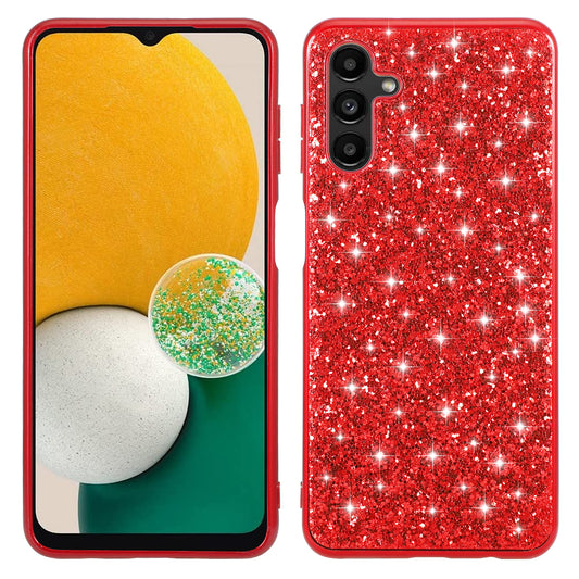 For Samsung Galaxy A34 5G Glitter Phone Case TPU Frame Hard PC Back Electroplating Phone Cover
