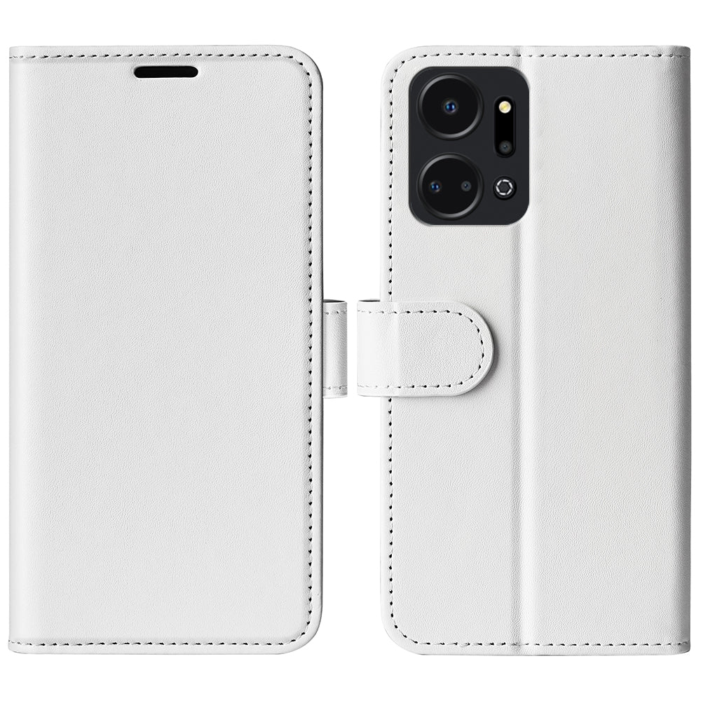 Cell Phone Case for Honor X7a 4G , PU Leather Crazy Horse Texture Flip Shockproof Phone Cover Stand Wallet