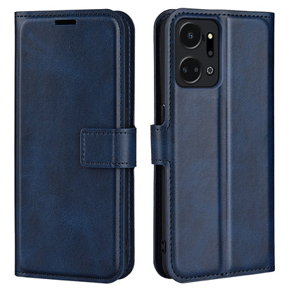 Cell Phone Case For Honor X7a 4G , Wallet Square Magnetic Clasp Calf Texture Stand Phone Cover