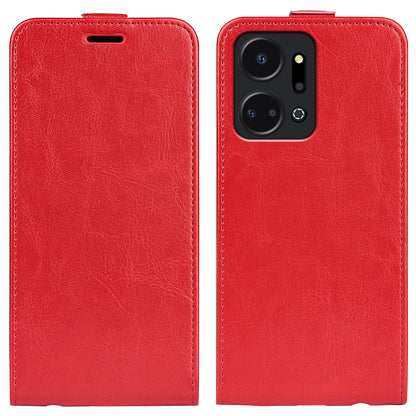 For Honor X7a 4G Crazy Horse Texture Leather Phone Case Card Slot Vertical Flip Cover