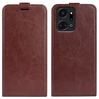 For Honor X7a 4G Crazy Horse Texture Leather Phone Case Card Slot Vertical Flip Cover