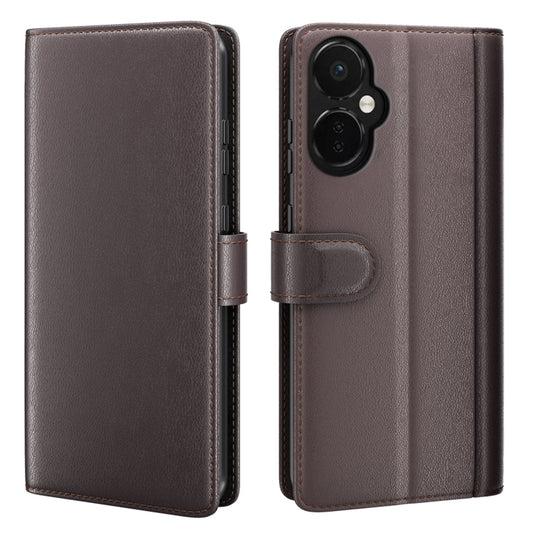For OnePlus Nord CE 3 Lite 5G Mobile Phone Case Genuine Split Leather Stand Wallet Phone Cover