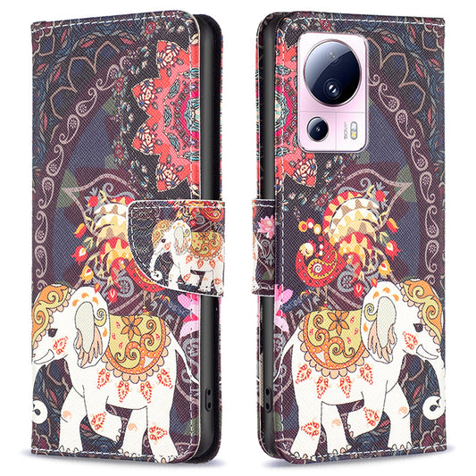 For Xiaomi 13 Lite / Civi 2 5G Wallet Phone Case Pattern Printing PU Leather Flip Stand Cover