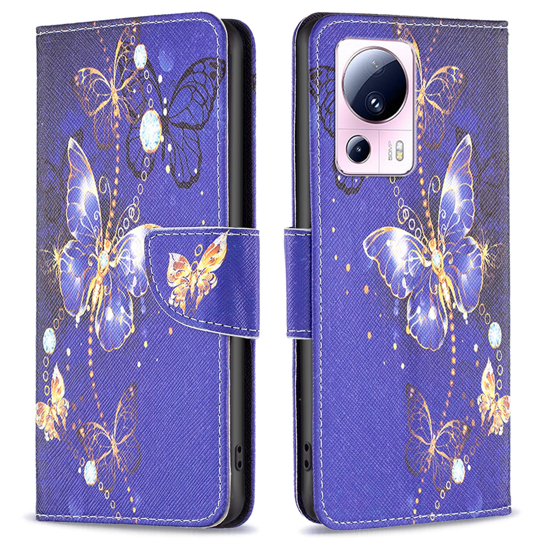 For Xiaomi 13 Lite / Civi 2 5G Wallet Phone Case Pattern Printing PU Leather Flip Stand Cover