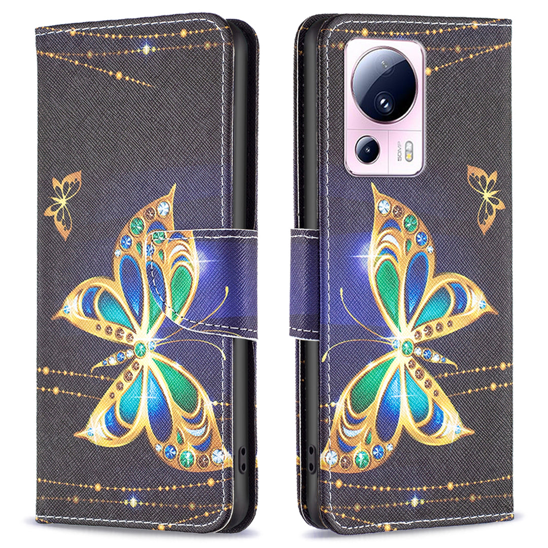 For Xiaomi 13 Lite / Civi 2 5G Wallet Phone Case Pattern Printing PU Leather Flip Stand Cover