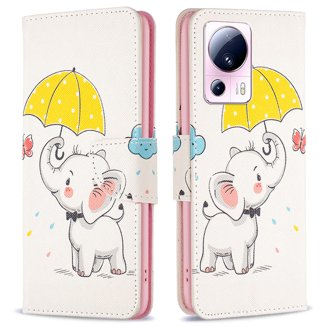 For Xiaomi 13 Lite / Civi 2 5G Wallet Phone Case Pattern Printing PU Leather Flip Stand Cover