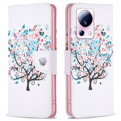 BF Pattern Printing Leather Series-1 For Xiaomi 13 Lite / Civi 2 5G Anti-drop Phone Case PU Leather Wallet Stand Cover