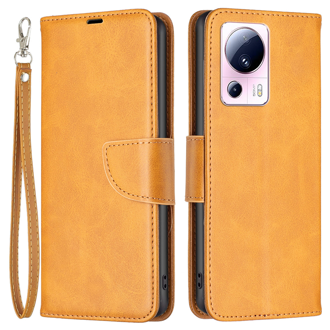 BF Leather Series-4 for Xiaomi 13 Lite / Civi 2 5G Stand Phone Case PU Leather Wallet Phone Cover with Strap