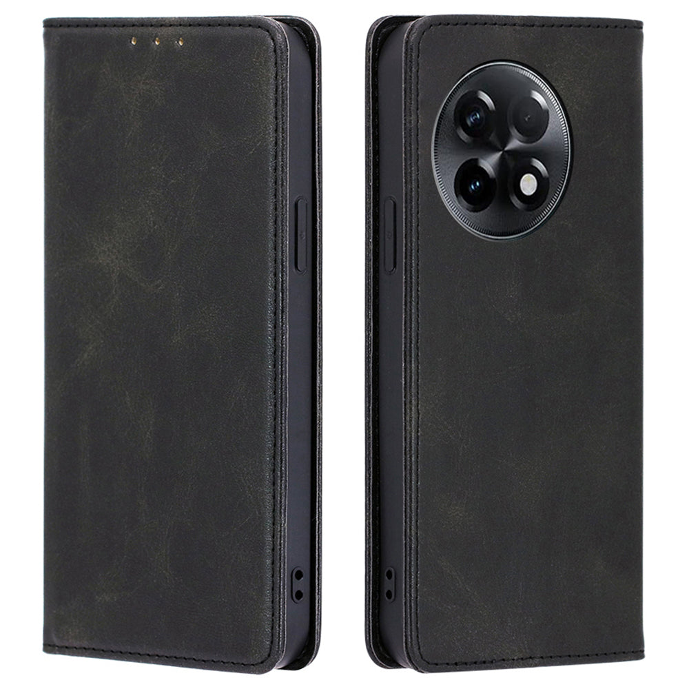 For OnePlus Ace 2 5G / 11R 5G Magnetic Auto-absorbed Leather Wallet Stand Phone Case Calf Texture Anti-drop Cover