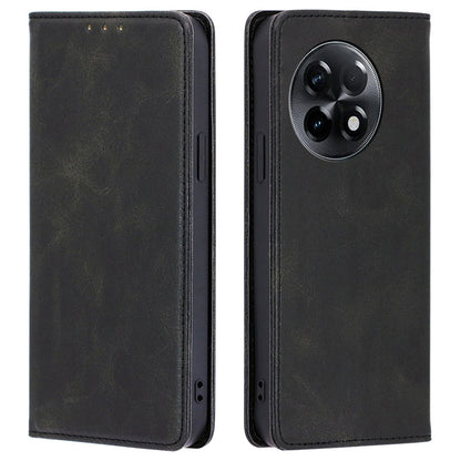 For OnePlus Ace 2 5G / 11R 5G Magnetic Auto-absorbed Leather Wallet Stand Phone Case Calf Texture Anti-drop Cover