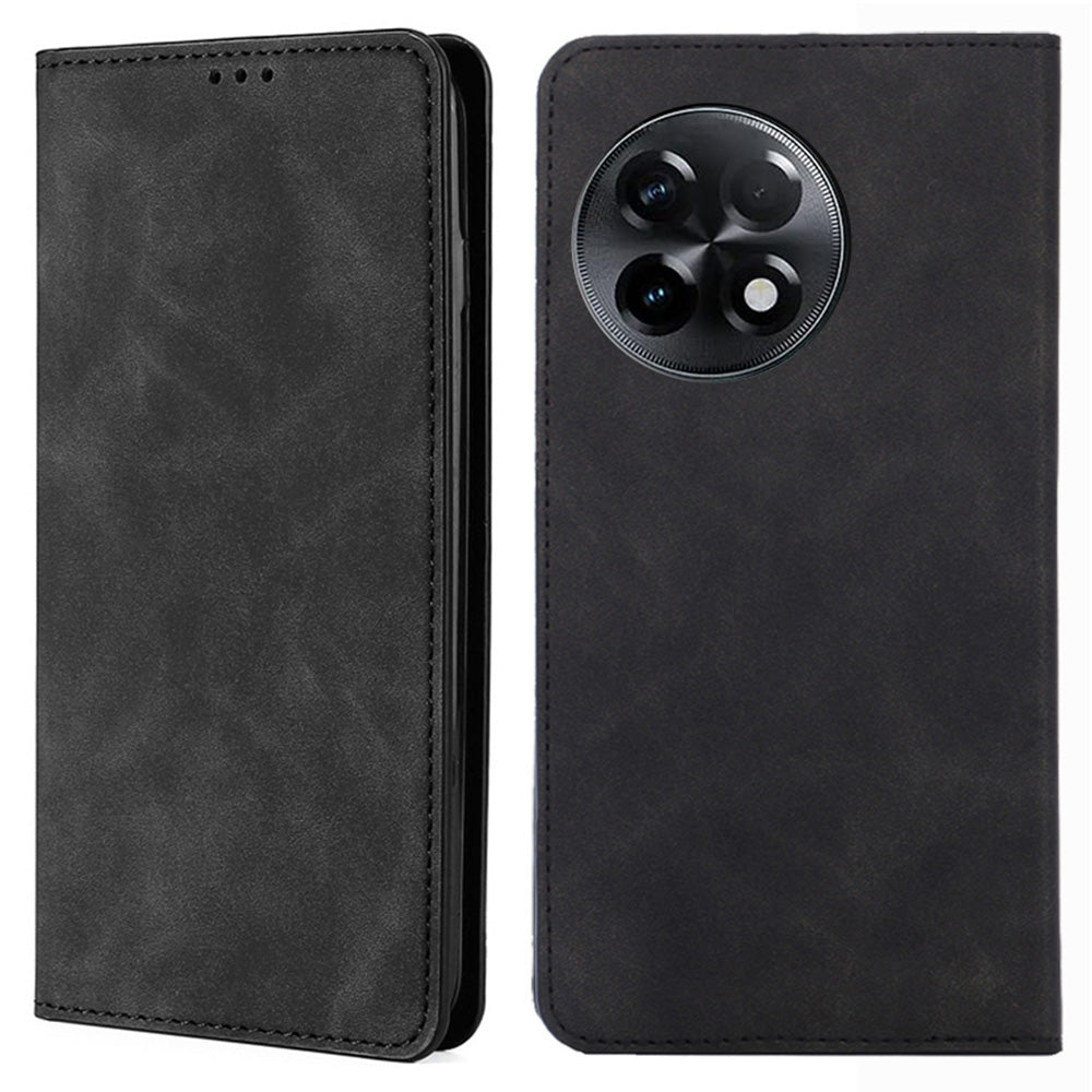 For OnePlus 11R 5G / Ace 2 5G Flip Case Card Holder PU Leather Skin-touch Phone Stand Cover