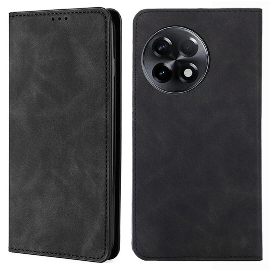 For OnePlus 11R 5G / Ace 2 5G Flip Case Card Holder PU Leather Skin-touch Phone Stand Cover