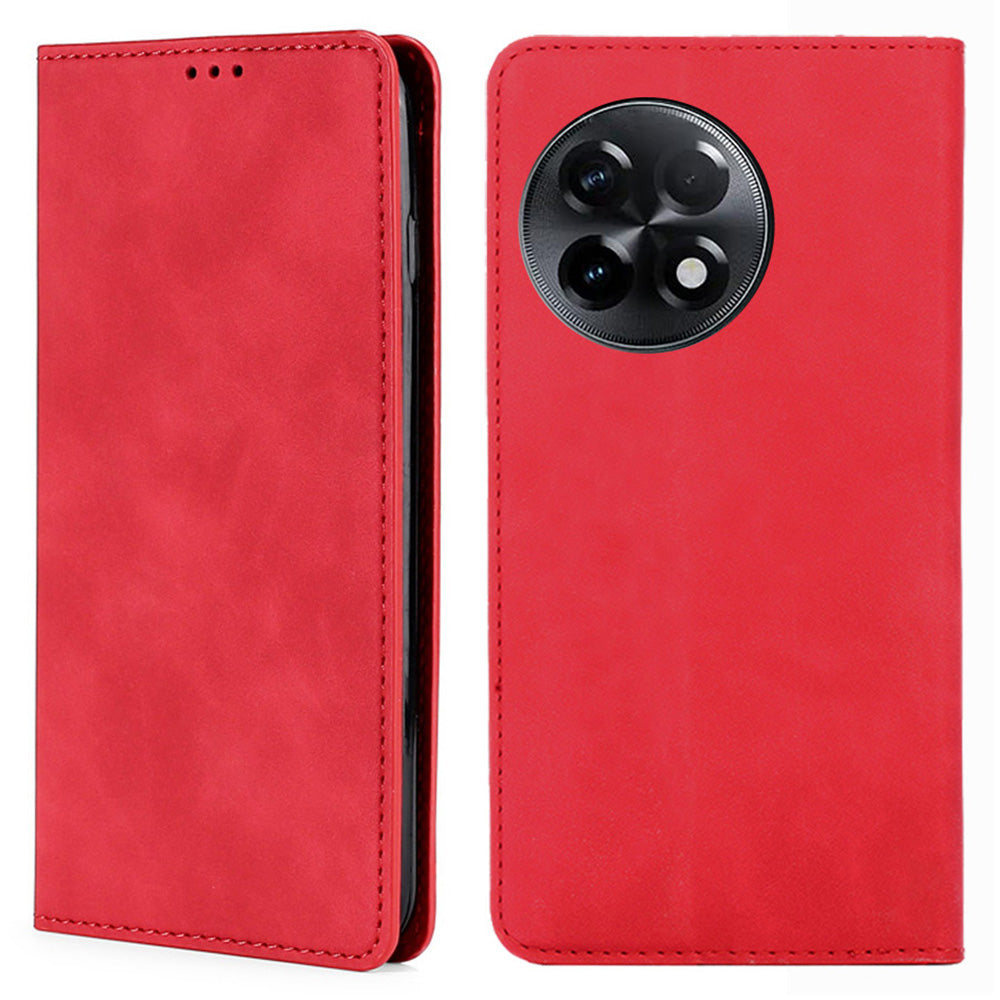For OnePlus 11R 5G / Ace 2 5G Flip Case Card Holder PU Leather Skin-touch Phone Stand Cover