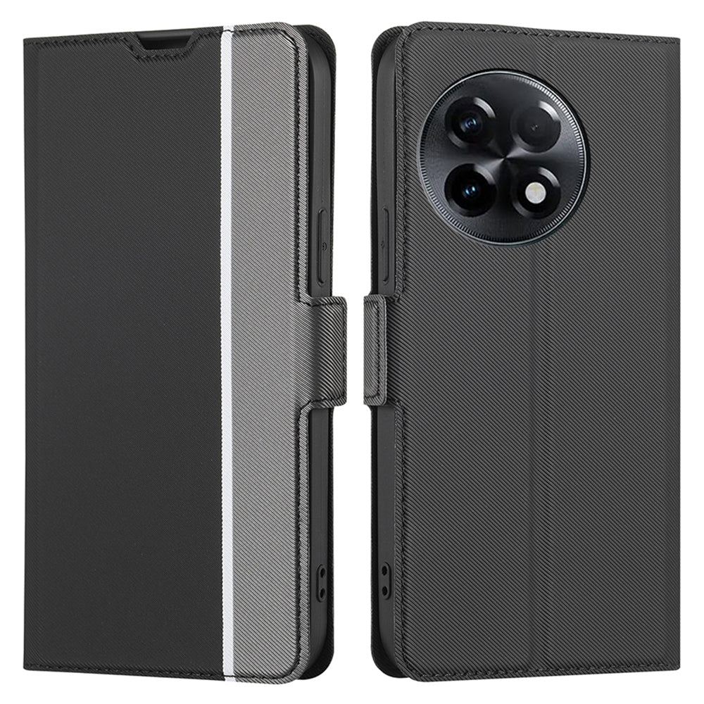 For OnePlus Ace 2 5G / 11R 5G Phone Case Card Slot Holder PU Leather Twill Texture Stand Cover