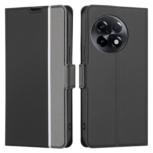 For OnePlus Ace 2 5G / 11R 5G Phone Case Card Slot Holder PU Leather Twill Texture Stand Cover