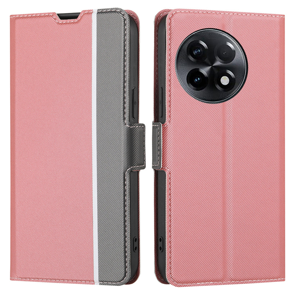 For OnePlus Ace 2 5G / 11R 5G Phone Case Card Slot Holder PU Leather Twill Texture Stand Cover