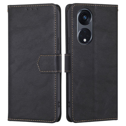 For Oppo Reno8 T 5G / A1 Pro 5G RFID Blocking Leather Wallet Phone Case Cowhide Texture Stand Cover