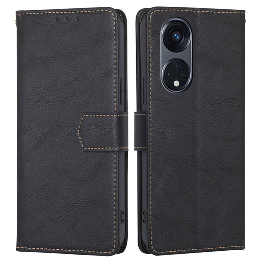 For Oppo Reno8 T 5G / A1 Pro 5G RFID Blocking Leather Wallet Phone Case Cowhide Texture Stand Cover