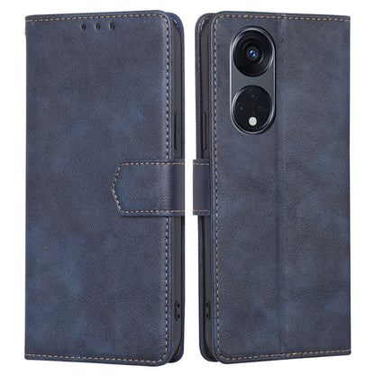 For Oppo Reno8 T 5G / A1 Pro 5G RFID Blocking Leather Wallet Phone Case Cowhide Texture Stand Cover