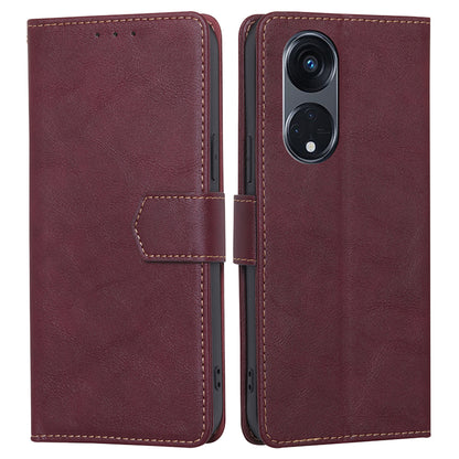 For Oppo Reno8 T 5G / A1 Pro 5G RFID Blocking Leather Wallet Phone Case Cowhide Texture Stand Cover