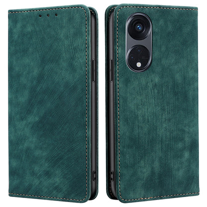 For Oppo Reno8 T 5G / A1 Pro 5G Protective Stand Cover Magnetic RFID Blocking Leather Phone Case with Wallet
