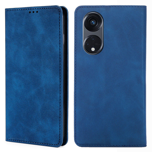 For Oppo Reno8 T 5G / A1 Pro 5G Card Holder PU Leather Flip Case Stand Skin-touch Phone Cover
