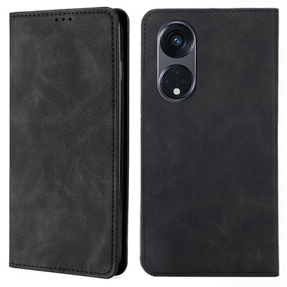 For Oppo Reno8 T 5G / A1 Pro 5G Card Holder PU Leather Flip Case Stand Skin-touch Phone Cover