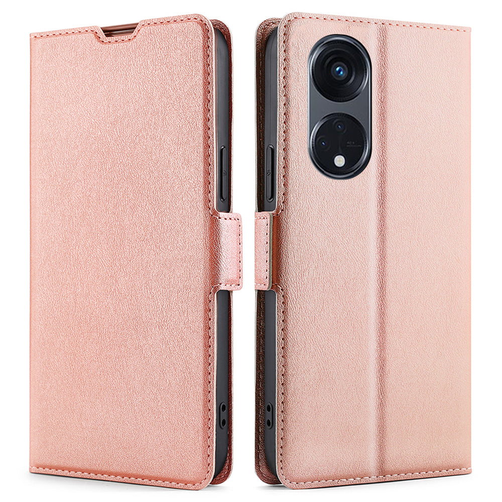 For Oppo Reno8 T 5G / A1 Pro 5G PU Leather Flip Folio Case Card Holders Stand Shockproof Phone Cover